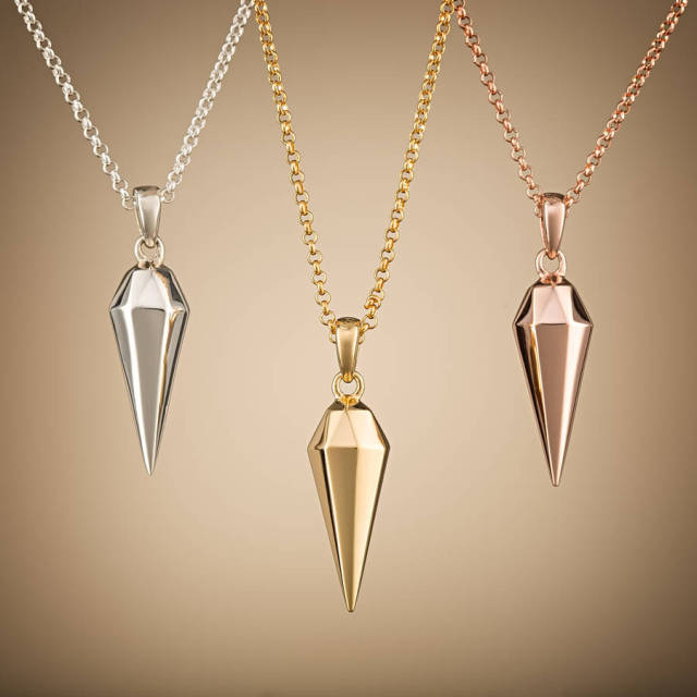 China Supplier Sterling Silver Faceted Teardrop Necklace