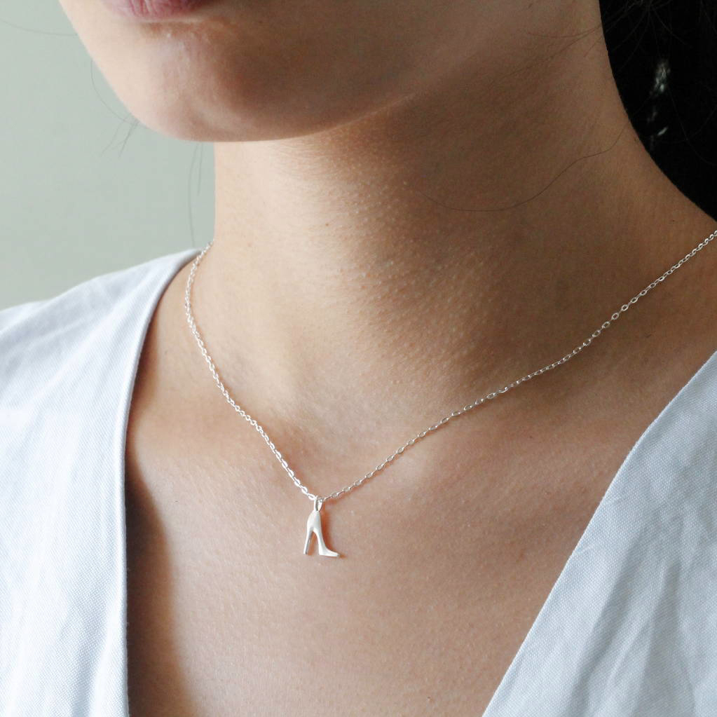 Simple Design Sterling Silver Fairy Tale High Heel Necklace