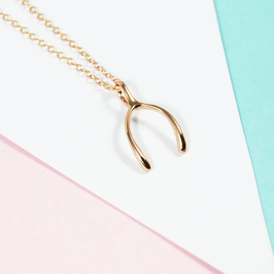 Sterling Silver Wishbone Lucky Necklace