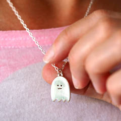 Simple Jewelry 925 Sterling Silver Ghost Necklace
