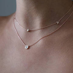 925 Sterling Silver Triple Mini Star Choker Necklace