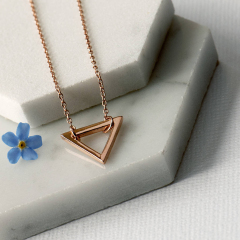 Triangle Geo Necklace in Silver Gold or Rose Gold