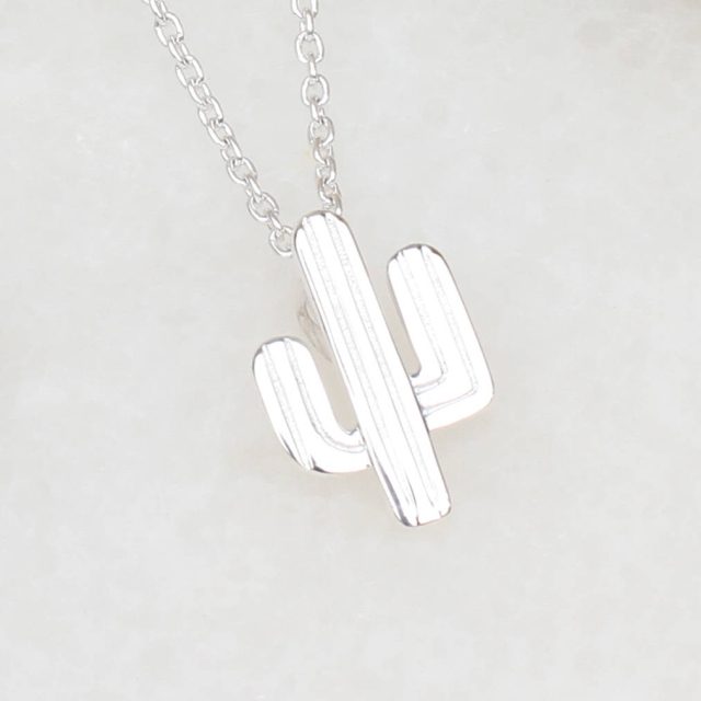 Latest Design Sterling Silver Cactus Necklace for Women