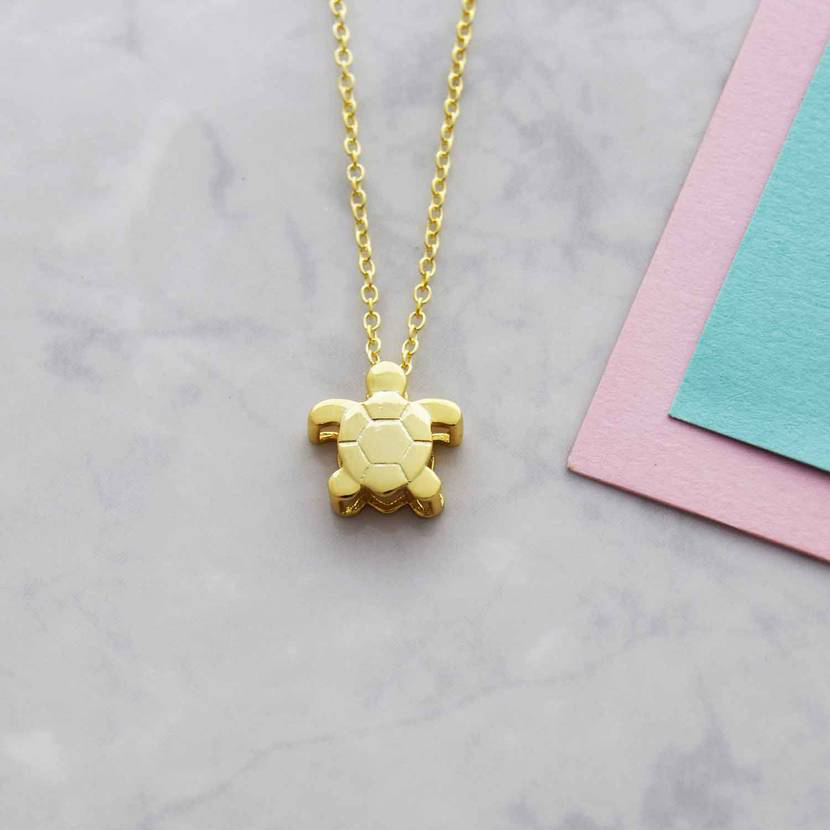 Dainty Design Sterling Silver Turtle Necklace for Girl