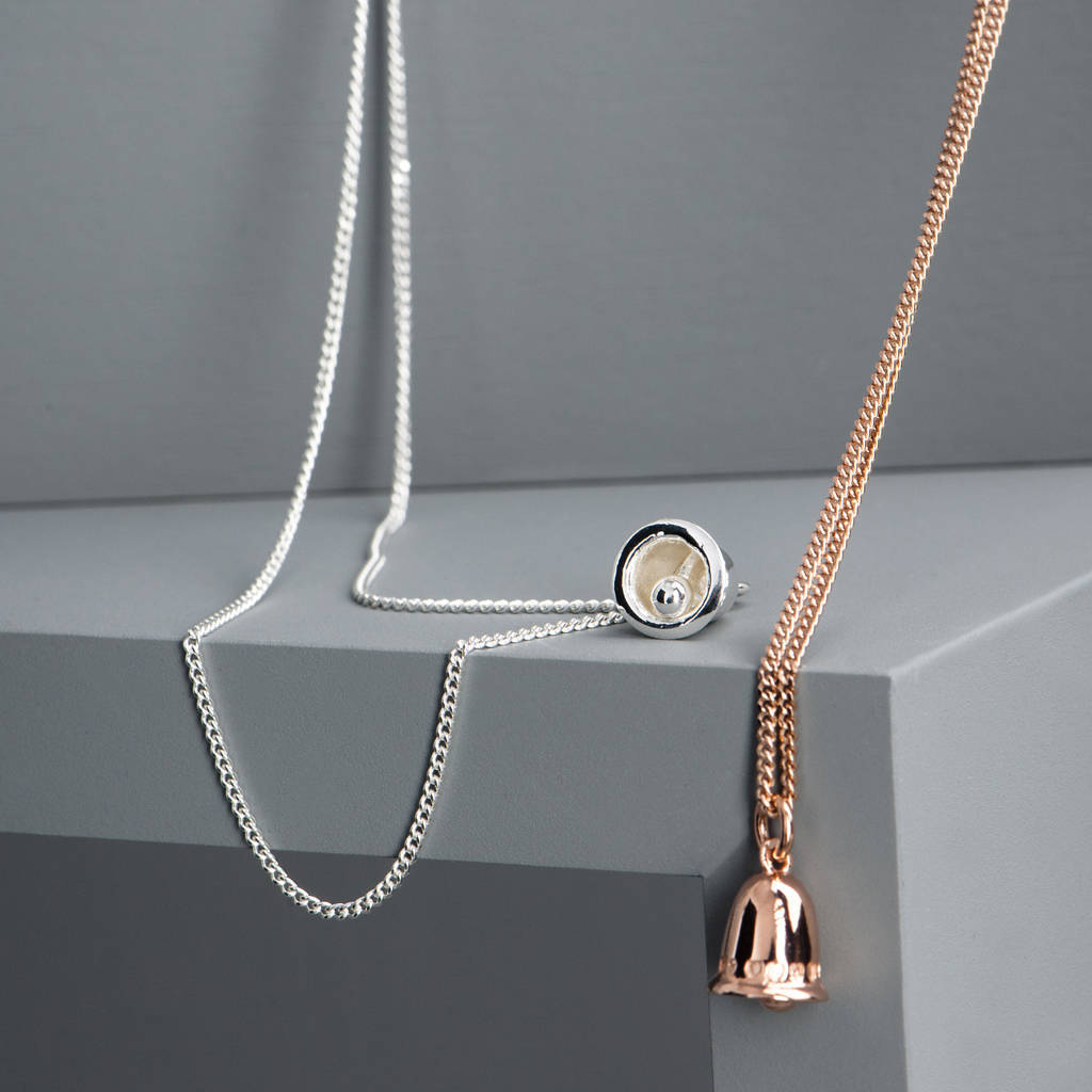 Pretty Jewelry 925 Sterling Silver Bells Necklace