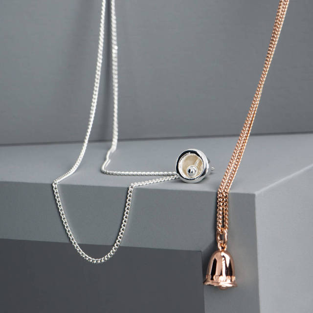 Pretty Jewelry 925 Sterling Silver Bells Necklace