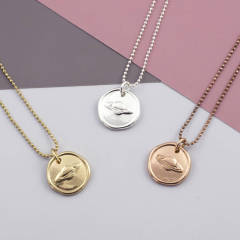 Sterling Silver Plain Planet Charms Necklace with Ball Chain