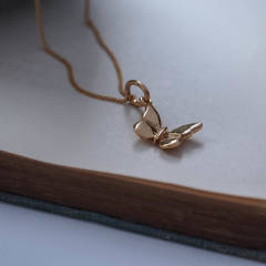Sterling Silver Butterfly Necklace in Silver or Gold Vermeil