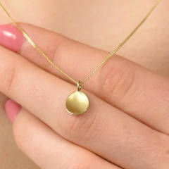 Sterling Silver Petal Pendant in 14K Matt Gold