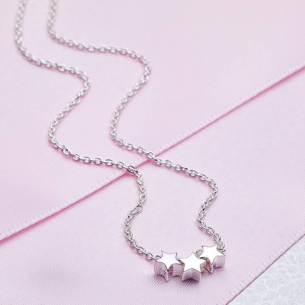 Sterling Silver Trio Dream Star Necklace