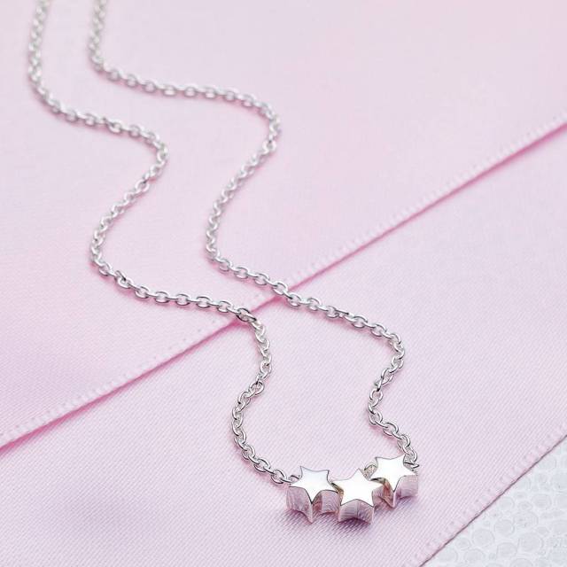 Sterling Silver Trio Dream Star Necklace