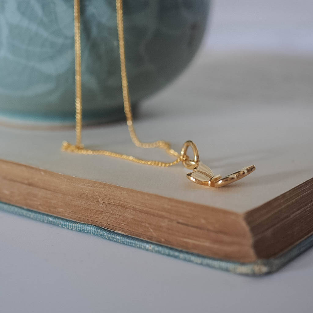 Sterling Silver Butterfly Necklace in Silver or Gold Vermeil