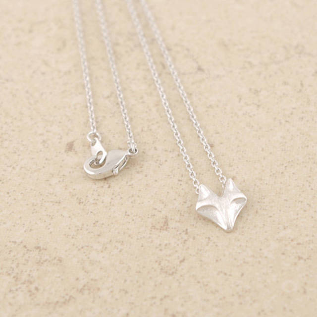 Fashion Jewelry 925 Sterling Silver Fox Necklace