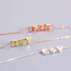 Triple Mini Letter Necklace in 925 Sterling Silver