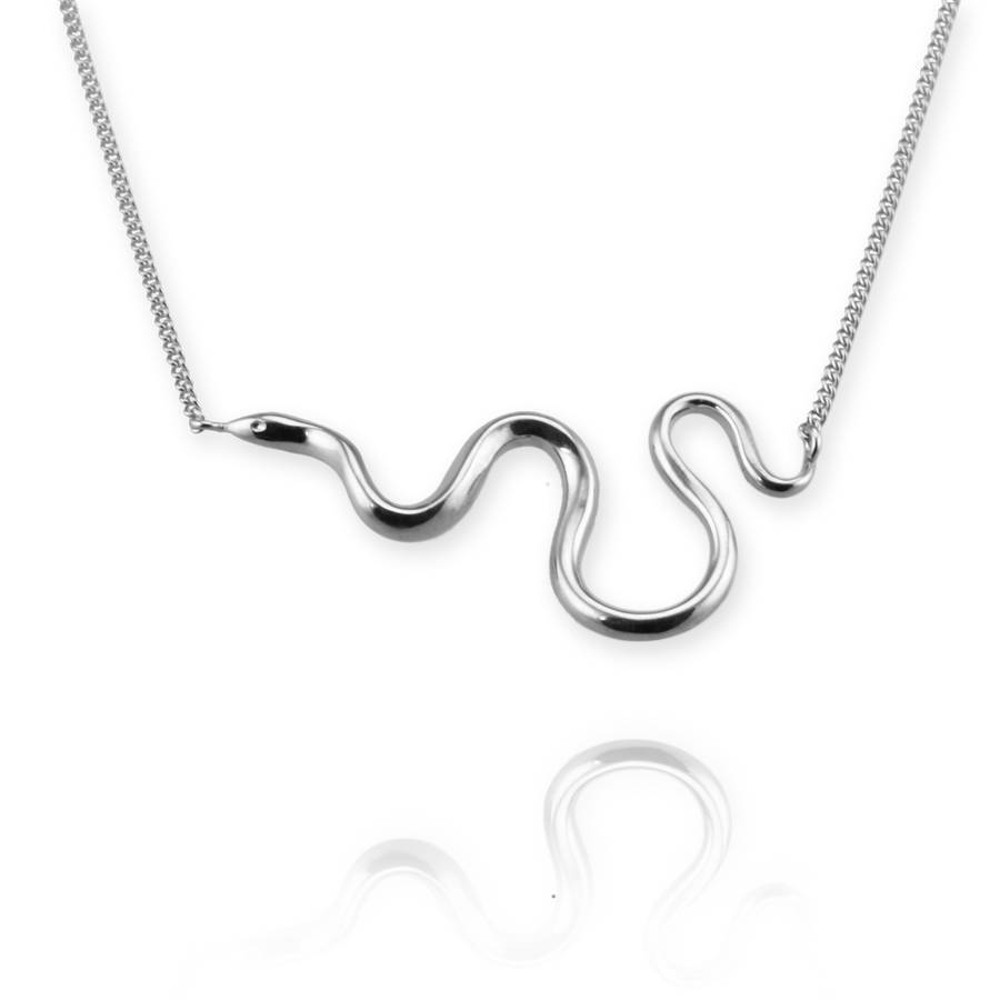 Sterling Silver Plain Fashion Snake Necklace for Girl