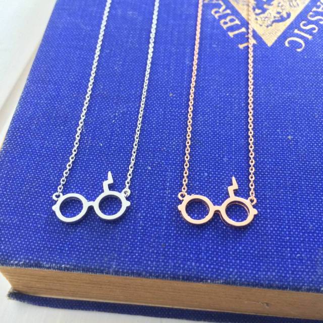 925 Sterling Silver Wizard Glasses Necklace