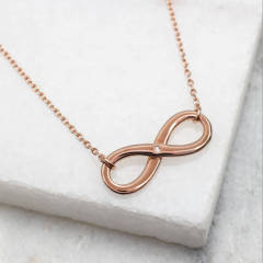 China Factory Sterling Silver Solitaire CZ Infinity Necklace