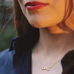 Plain Five Star Necklace Sterling Silver Rose Gold