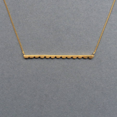 Sterling Silver Scalloped Bar Necklace