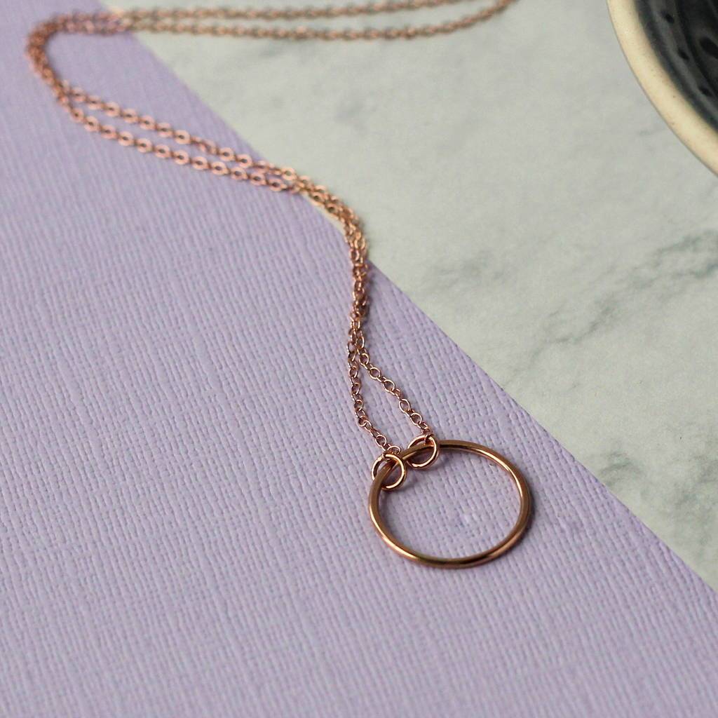 Fashion Jewelry Sterling Silver Simple Circle Necklace