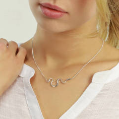 Sterling Silver Plain Fashion Snake Necklace for Girl