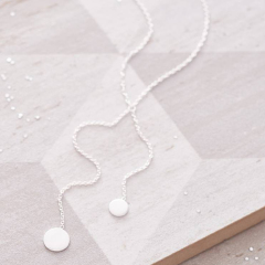 Latest Jewelry Sterling Silver Double Circle Drop Necklace in Silver, Gold or Pink Gold
