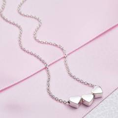 Sterling Silver Trio Dream Heart Necklace for Girlfriend