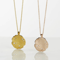 Sterling Silver Cosmos White Sapphire Pendant Necklace