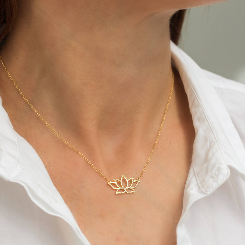 Women Wholesale Jewelry 925 Sterling Silver Lotus Flower Necklace