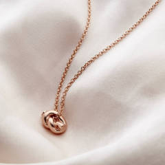 Plain Jewelry 925 Sterling Silver Petite Knot Necklace