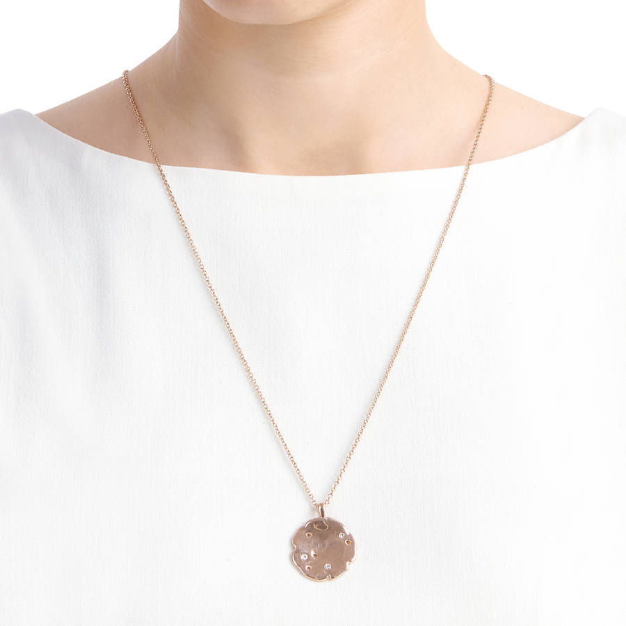 Sterling Silver Cosmos White Sapphire Pendant Necklace