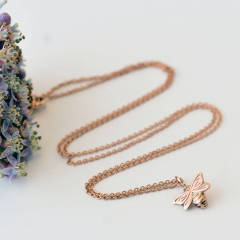 Insect Jewelry Sterling Silver Dainty Gold Bee Necklace