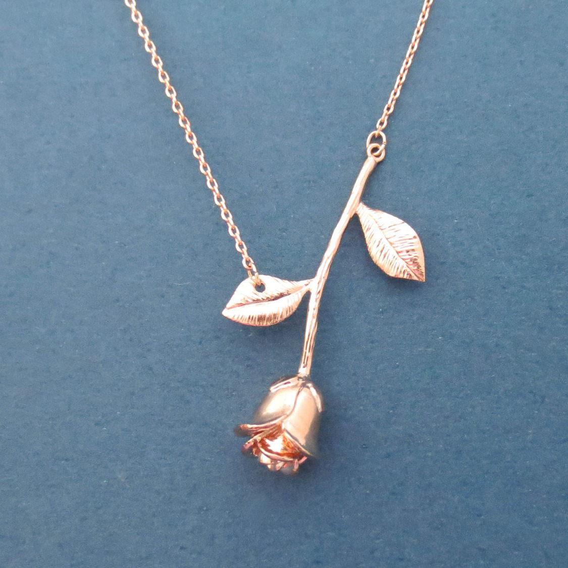 Beautiful Sterling Silver Rose Flower Necklace Gift Jewelry