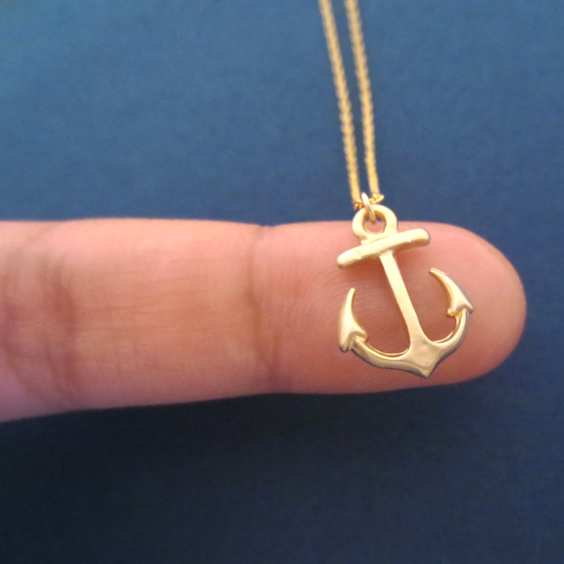 European Jewelry Sterling Silver Plain High Polish Anchor Pendant Women Necklace
