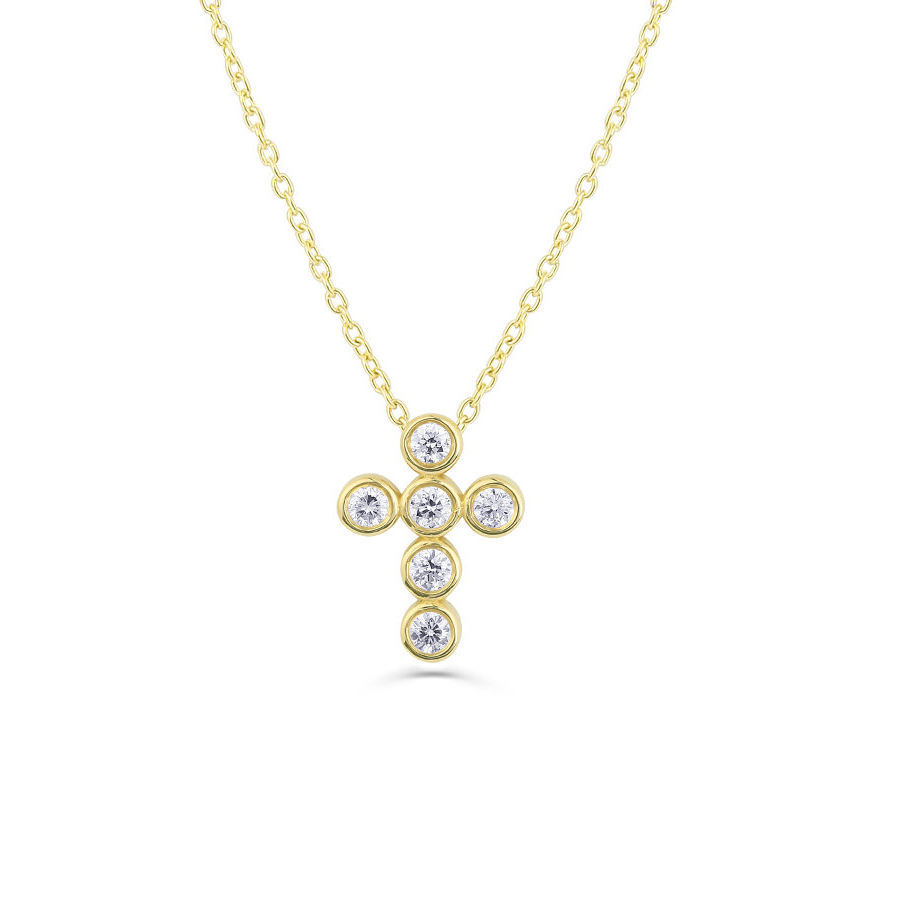 Dainty Sterling Silver Cubic Zirconia Mini Cross Necklace