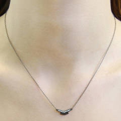 Sterling Silver White Topza Arrow Pendant Necklace