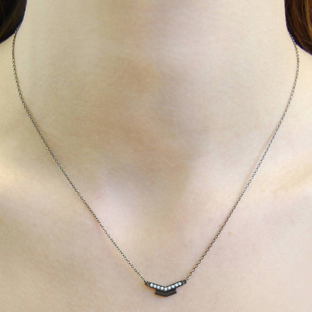 Sterling Silver White Topza Arrow Pendant Necklace