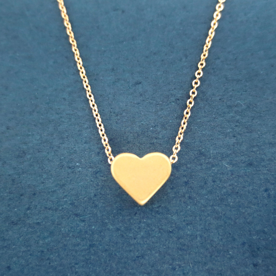 Cute Sterling Silver 14K Yellow Gold Love Heart Necklace for Valentine's Day