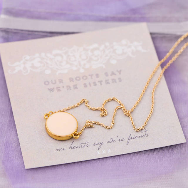 Dainty Design Sterling Silver Colourful Enamel Coin Necklace