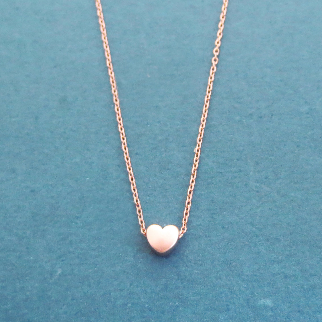 Cute Design Sterling Silver Rose Gold Mini Love Heart Necklace for Lovers