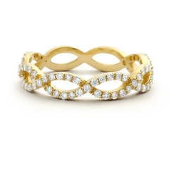 Sterling Silver Micro Pave Ifinity Ring Dainty Twist Ring
