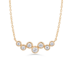 Sterling Silver Floating Cubic Zirconia Bubble Pendant Necklace