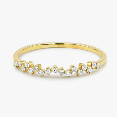 Rose Gold Sterling Silver Cubic Zirconia Wedding Stacking Dainty Ring