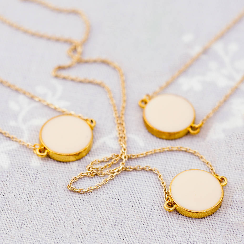 Dainty Design Sterling Silver Colourful Enamel Coin Necklace