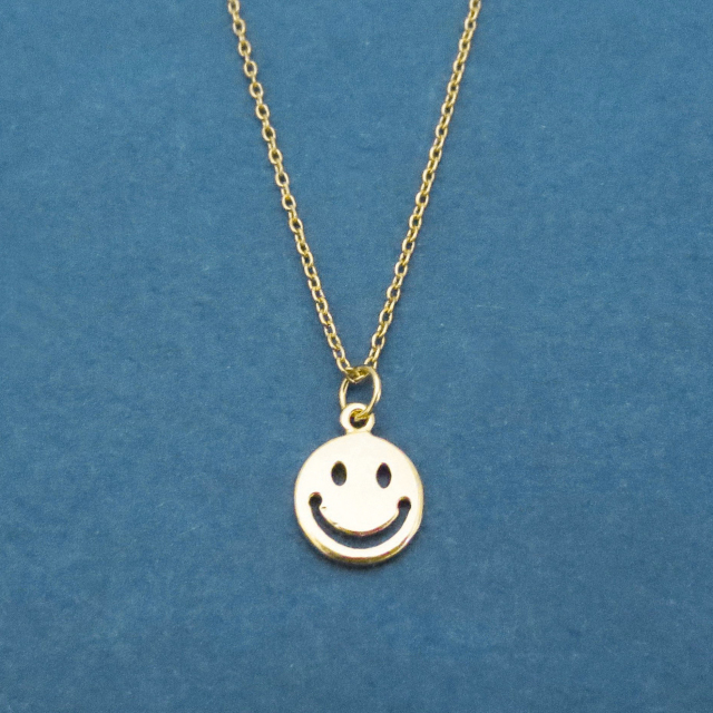 Lovely Design Sterling Silver Smile Face, Laughing Necklace