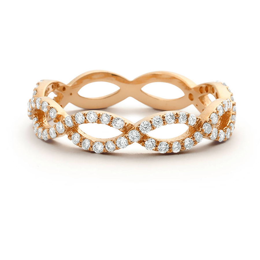 Sterling Silver Micro Pave Ifinity Ring Dainty Twist Ring
