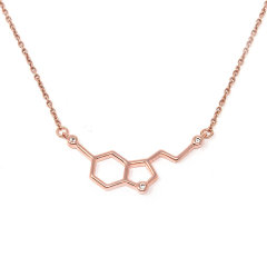 Mood Boosting Jewelry 925 Silver Molecule Serotonin Necklace in Happiness