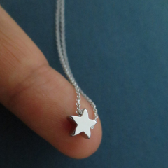 Dainty Sterling Silver Five-pointed Star Necklace