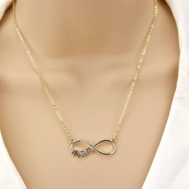 Sterling Silver Mother Eternity Ring Infinity Necklace for Mother's Day