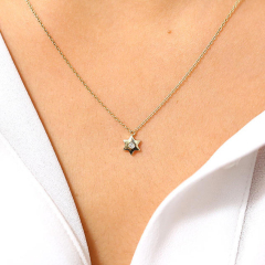 Jewish Jewelry Sterling Silver Solitaire Dainty Magen Star of David Necklace
